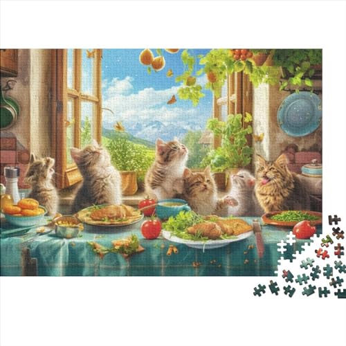 Cat's Breakfast Puzzles Für Erwachsene 1000 Puzzles Für Erwachsene 1000 Teile Puzzle 1000 Teile Ungelöstes Puzzle 1000pcs (75x50cm) von CPXSEMAZA