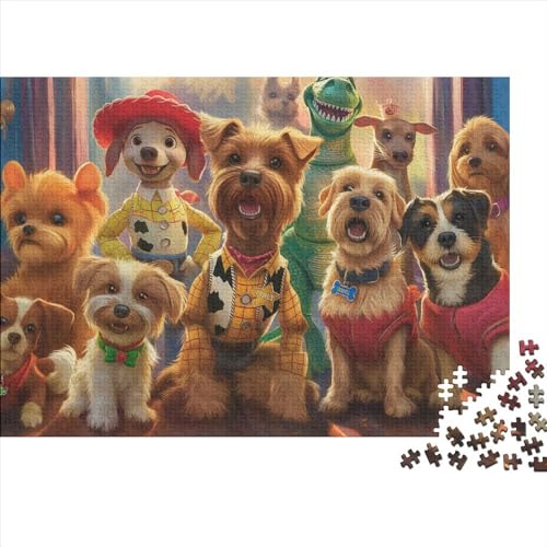 Dog Family Portrait 3D-Puzzles 1000 Teile Für Erwachsene Puzzles Für Erwachsene 1000 Teile Puzzle Lernspiele Ungelöstes Puzzle 1000pcs (75x50cm) von CPXSEMAZA