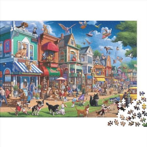 Dog Town Puzzles Für Erwachsene 500 Teile Puzzles Für Erwachsene Puzzles 500 Teile Für Erwachsene Anspruchsvolles Spiel 500pcs (52x38cm) von CPXSEMAZA