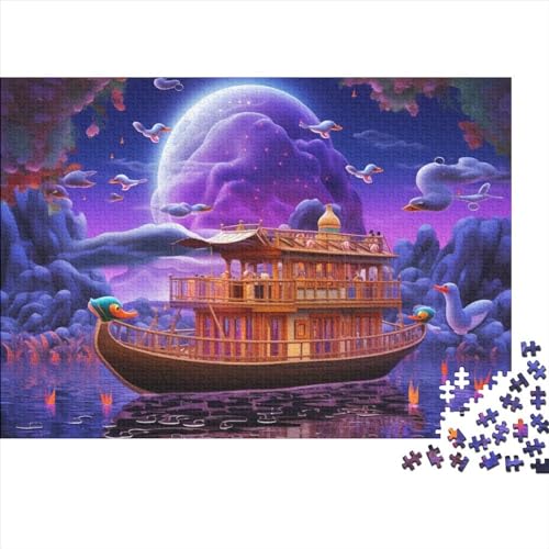 Drifting Purple Boat Puzzles 500 Teile Für Erwachsene Puzzles Für Erwachsene 500 Teile Puzzle Lernspiele Ungelöstes Puzzle 500pcs (52x38cm) von CPXSEMAZA