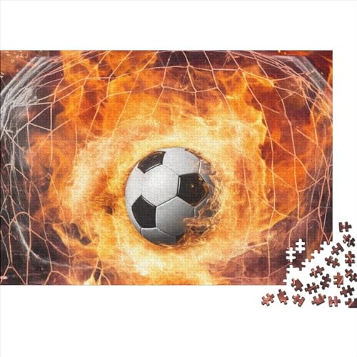 Flame Football 3D-Puzzles 500 Teile Für Erwachsene Puzzles Für Erwachsene 500 Teile Puzzle Lernspiele Ungelöstes Puzzle 500pcs (52x38cm) von CPXSEMAZA