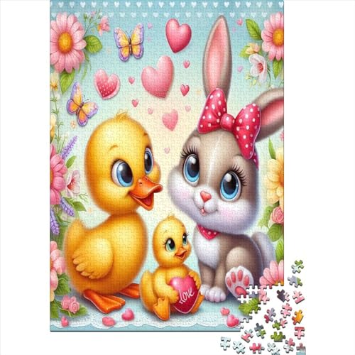 Little Duck and Rabbit 300 Teile,Impossible Puzzle,Geschicklichkeitsspiel Für Die Ganze Familie, Farbenfrohes Legespiel, Erwachsenenpuzzle Ab 14 Jahren 300pcs (40x28cm) von CPXSEMAZA