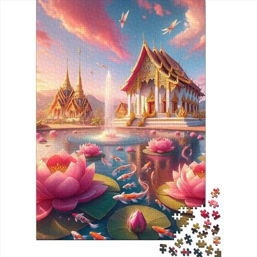 Lotus 500 Teile Puzzle 500 Teile Erwachsenen-Puzzle Geschicklichkeitsspiel Für Die Ganze Familie Puzzle Farbenfrohes Erwachsenen Puzzle Ab 14 Jahren 500pcs (52x38cm) von CPXSEMAZA