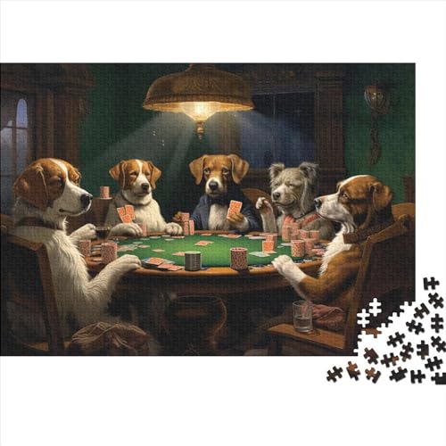 Poker Dog 3D-Puzzles 1000 Teile Für Erwachsene Puzzles Für Erwachsene 1000 Teile Puzzle Lernspiele Ungelöstes Puzzle 1000pcs (75x50cm) von CPXSEMAZA