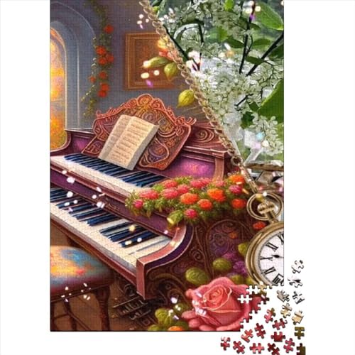 Puzzle 500 Teile Für Erwachsene Rose Piano Puzzle-Spielzeug Als Pädagogisches Geschenk Für Jugendliche Und Kinder 500pcs (52x38cm) von CPXSEMAZA