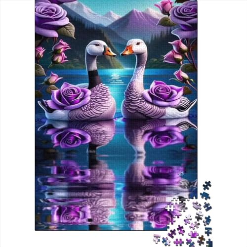 Puzzle 500 Teile Für Erwachsene Rose Swan Puzzle-Spielzeug Als Pädagogisches Geschenk Für Jugendliche Und Kinder 500pcs (52x38cm) von CPXSEMAZA