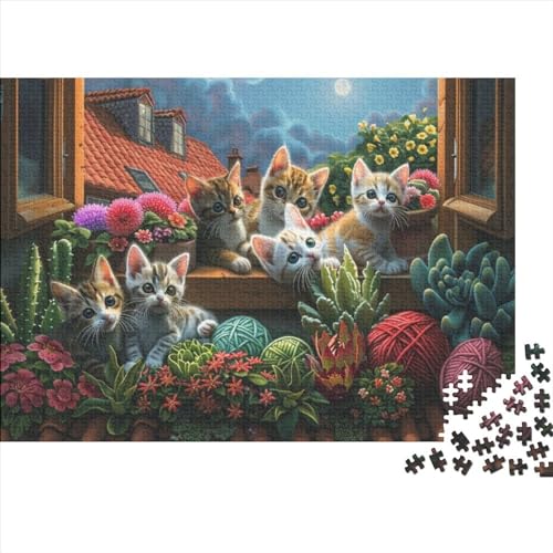 Puzzles 1000 Teile Für Erwachsene Cat by Window Puzzle Lernspiele Heimdekoration Puzzle 1000pcs (75x50cm) von CPXSEMAZA