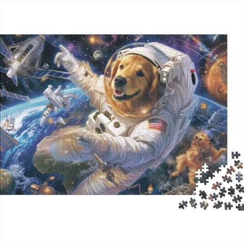 Puzzles 1000 Teile Für Erwachsene Space Adventure Dog Puzzle Lernspiele Heimdekoration Puzzle 1000pcs (75x50cm) von CPXSEMAZA