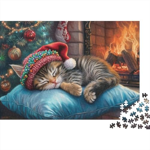 Puzzles Für Erwachsene 1000 Teile Christmas Cat 1000-teilige Puzzles, Herausfordernde Puzzles Für Erwachsene 1000pcs (75x50cm) von CPXSEMAZA