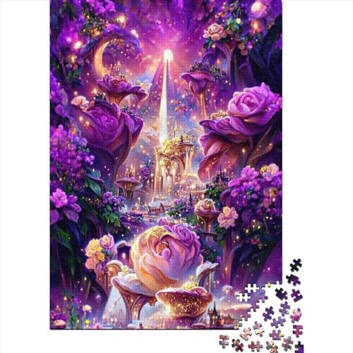 Puzzles Für Erwachsene 1000 Teile Holzpuzzle Purple Rose Puzzle-Kunstwerk, Puzzle-Wanddekoration, Einzigartige Geburtstags 1000pcs (75x50cm) von CPXSEMAZA