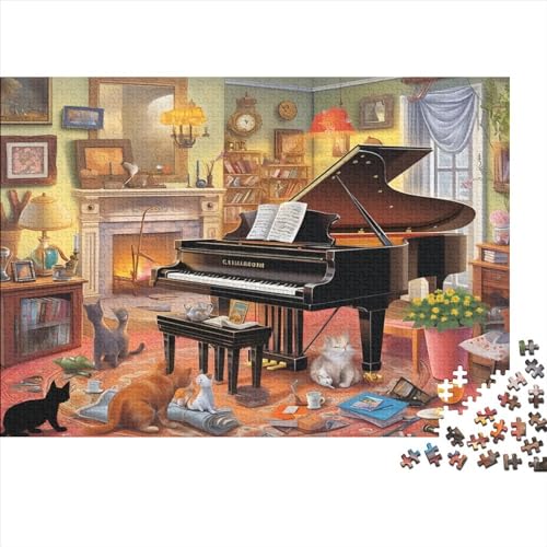Puzzles Für Erwachsene 1000 Teile Living Room Piano and Pets Puzzles Als Geschenke Für Erwachsene 1000pcs (75x50cm) von CPXSEMAZA