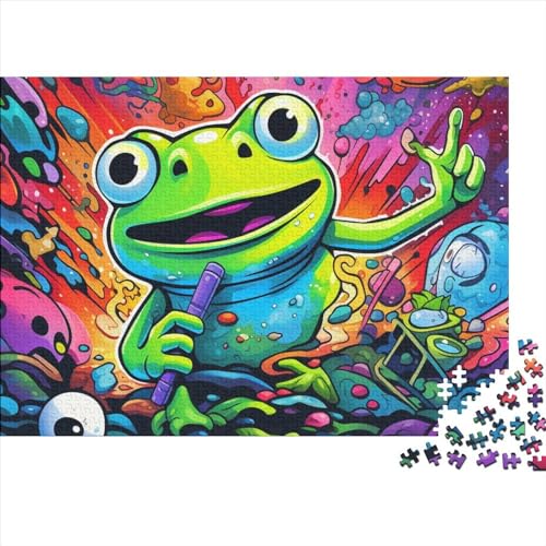 Puzzles Für Erwachsene 300 Teile - Cute Frog - Unmögliches Puzzle - Puzzles Für Erwachsene - Puzzle Für Erwachsene - Schwierig - Puzzle - Anspruchsvolles Spiel 300pcs (40x28cm) von CPXSEMAZA