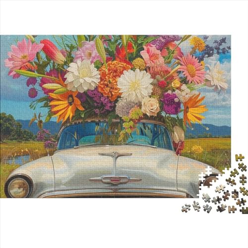 Puzzles Für Erwachsene 300 Teile - Flower Car - Unmögliches Puzzle - Puzzles Für Erwachsene - Puzzle Für Erwachsene - Schwierig - Puzzle - Anspruchsvolles Spiel 300pcs (40x28cm) von CPXSEMAZA