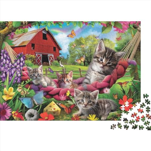 Puzzles Für Erwachsene 300 Teile Holzpuzzle Cute Kitten Puzzle-Kunstwerk, Puzzle-Wanddekoration, Einzigartige Geburtstags 300pcs (40x28cm) von CPXSEMAZA