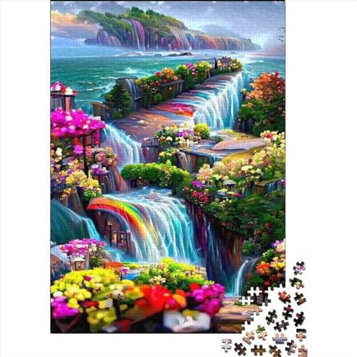 Puzzles Für Erwachsene 300 Teile Holzpuzzle Flower Waterfall Puzzle-Kunstwerk, Puzzle-Wanddekoration, Einzigartige Geburtstags 300pcs (40x28cm) von CPXSEMAZA