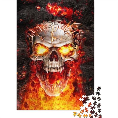 Puzzles Für Erwachsene 300 Teile Holzpuzzle Hell Skull Puzzle-Kunstwerk, Puzzle-Wanddekoration, Einzigartige Geburtstags 300pcs (40x28cm) von CPXSEMAZA
