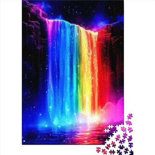 Puzzles Für Erwachsene 300 Teile Holzpuzzle Rainbow Waterfall Puzzle-Kunstwerk, Puzzle-Wanddekoration, Einzigartige Geburtstags 300pcs (40x28cm) von CPXSEMAZA