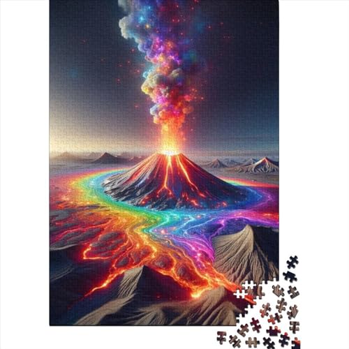 Puzzles Für Erwachsene 500 Teile Holzpuzzle Colorful Volcano Puzzle-Kunstwerk, Puzzle-Wanddekoration, Einzigartige Geburtstags 500pcs (52x38cm) von CPXSEMAZA