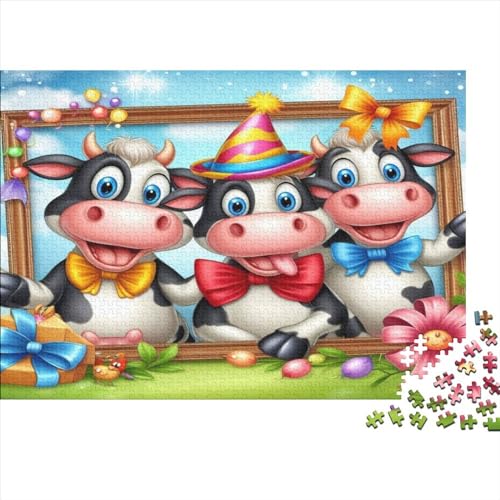 Puzzles Für Erwachsene 500 Teile Holzpuzzle Cute Cow Puzzle-Kunstwerk, Puzzle-Wanddekoration, Einzigartige Geburtstags 500pcs (52x38cm) von CPXSEMAZA