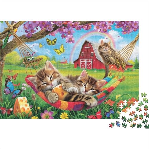 Puzzles Für Erwachsene 500 Teile Holzpuzzle Cute Kitten Puzzle-Kunstwerk, Puzzle-Wanddekoration, Einzigartige Geburtstags 500pcs (52x38cm) von CPXSEMAZA