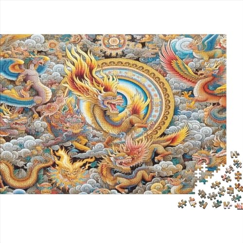 Puzzles Für Erwachsene 500 Teile Holzpuzzle Dragon Puzzle-Kunstwerk, Puzzle-Wanddekoration, Einzigartige Geburtstags 500pcs (52x38cm) von CPXSEMAZA