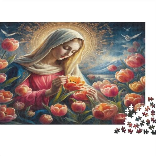Puzzles Für Erwachsene 500 Teile Holzpuzzle Our Lady of Tulips Puzzle-Kunstwerk, Puzzle-Wanddekoration, Einzigartige Geburtstags 500pcs (52x38cm) von CPXSEMAZA