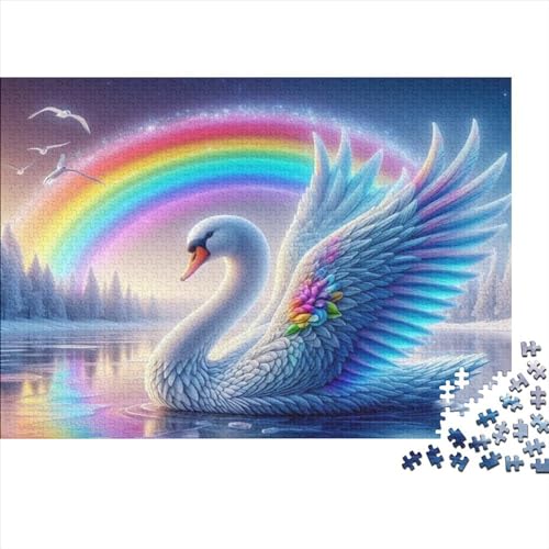 Rainbow Swan 500 Teile Puzzle 500 Teile Erwachsenen-Puzzle Geschicklichkeitsspiel Für Die Ganze Familie Puzzle Farbenfrohes Erwachsenen Puzzle Ab 14 Jahren 500pcs (52x38cm) von CPXSEMAZA