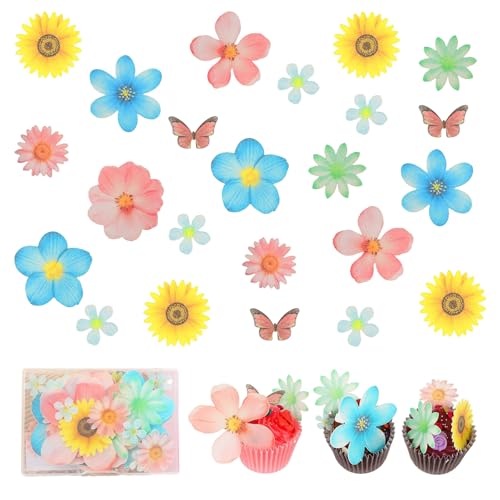 CPYJW 55 Stück Essbare Blumen-Schmetterlinge Kuchenaufsatz,Tortendeko Cupcake Deko Oblatenpapier-Blumen Gemischte Größe für Tropisches Luau-Motto Geburtstag Babyparty Partyzubehör CPYJW 55 Stück Essbare Blumen-Schmetterlinge Kuchenaufsatz,Tortendeko Cupcake Deko Oblatenpapier-Blumen Gemischte Größe für Tropisches Luau-Motto Geburtstag Babyparty Partyzubehör von CPYJW