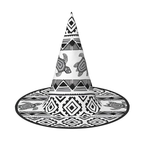 1 PC Halloween Hut - Ethnische Schildkröte Streifen Druck Hexen Dekor Party Hexe Kostüm Spitze Horn Kappe Festliches Geschenk 1 PC Halloween Hut - Ethnische Schildkröte Streifen Druck Hexen Dekor Party Hexe Kostüm Spitze Horn Kappe Festliches Geschenk von CPyuqw