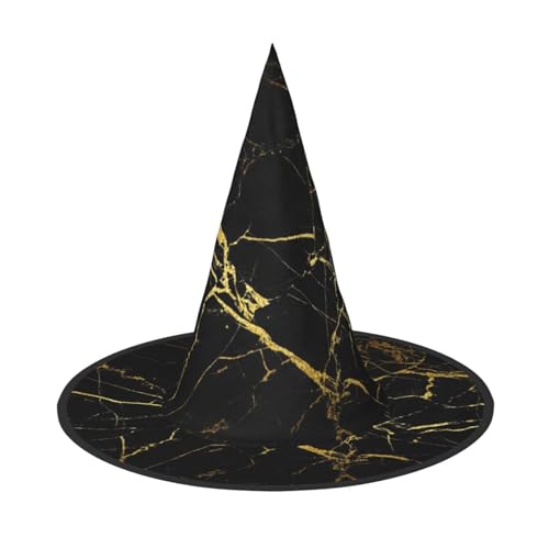 1 PC Halloween Hut - Gold Schwarz Tapetendruck Hexen Dekor Party Hexe Kostüm Spitze Horn Kappe Festliches Geschenk 1 PC Halloween Hut - Gold Schwarz Tapetendruck Hexen Dekor Party Hexe Kostüm Spitze Horn Kappe Festliches Geschenk von CPyuqw