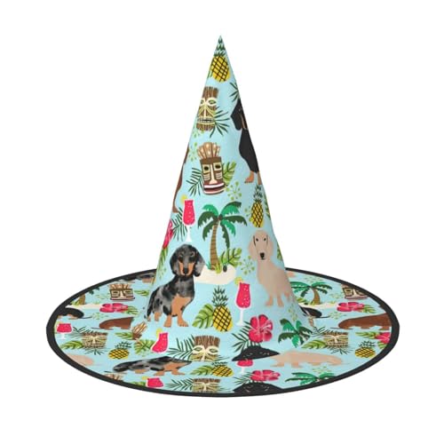 1 PC Halloween Hut - Hund Ananas Druck Hexen Dekor Party Hexe Kostüm Spitze Horn Kappe Festliches Geschenk 1 PC Halloween Hut - Hund Ananas Druck Hexen Dekor Party Hexe Kostüm Spitze Horn Kappe Festliches Geschenk von CPyuqw