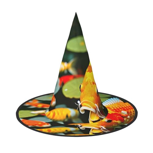 1 PC Halloween Hut - Japanischer Hübscher Koi Fisch Druck Hexen Dekor Party Hexe Kostüm Spitze Horn Kappe Festliches Geschenk 1 PC Halloween Hut - Japanischer Hübscher Koi Fisch Druck Hexen Dekor Party Hexe Kostüm Spitze Horn Kappe Festliches Geschenk von CPyuqw