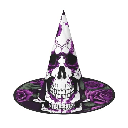 1 PC Halloween Hut - Lila Rose Skelett Druck Hexen Dekor Party Hexe Kostüm Spitze Horn Kappe Festliches Geschenk 1 PC Halloween Hut - Lila Rose Skelett Druck Hexen Dekor Party Hexe Kostüm Spitze Horn Kappe Festliches Geschenk von CPyuqw