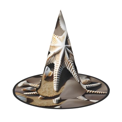 1 PC Halloween Hut - Strand Muschel Seestern Druck Hexen Dekor Party Hexe Kostüm Spitze Horn Kappe Festliches Geschenk 1 PC Halloween Hut - Strand Muschel Seestern Druck Hexen Dekor Party Hexe Kostüm Spitze Horn Kappe Festliches Geschenk von CPyuqw