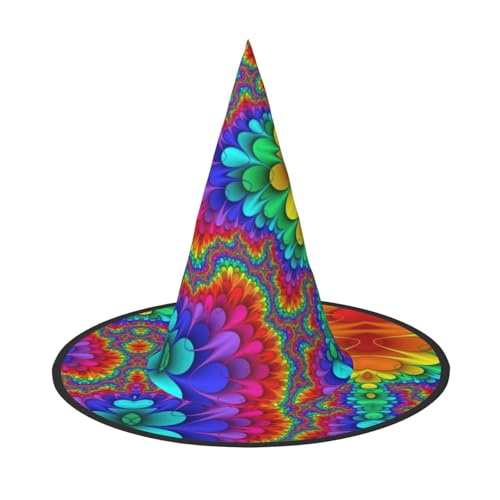 1 x Halloween-Hut – Hexendekoration mit hellem Farbdruck, Party-Hexenkostüm, spitze Hornkappe, festliches Geschenk von CPyuqw