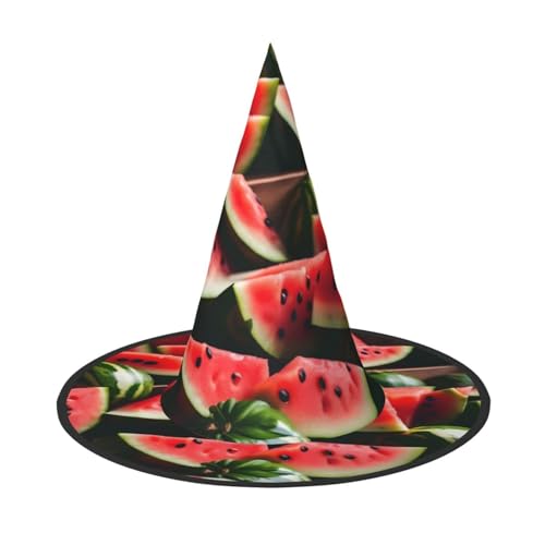 1 x Halloween-Hut – Wassermelone mit frischem Obst bedruckt, Hexendekoration, Party, Hexenkostüm, spitze Hornkappe, festliches Geschenk 1 x Halloween-Hut – Wassermelone mit frischem Obst bedruckt, Hexendekoration, Party, Hexenkostüm, spitze Hornkappe, festliches Geschenk von CPyuqw