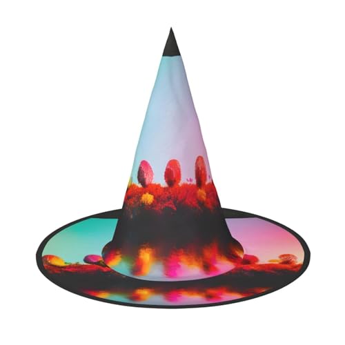 1 x Halloween-Hut – leuchtend schöner farbenfroher Kunstdruck Hexen Dekor Party Hexenkostüm, spitze Hornkappe, festliches Geschenk 1 x Halloween-Hut – leuchtend schöner farbenfroher Kunstdruck Hexen Dekor Party Hexenkostüm, spitze Hornkappe, festliches Geschenk von CPyuqw