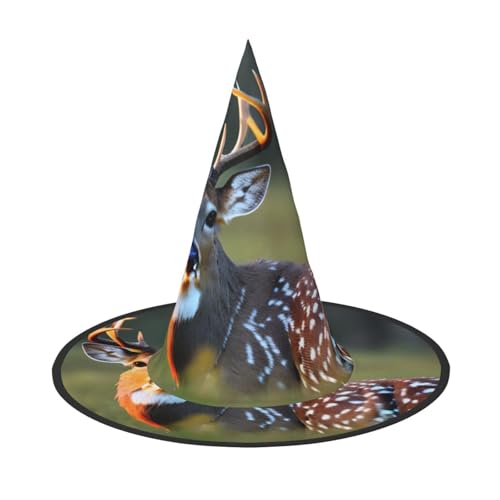1 x Halloween-Hut – niedlicher Hirschdruck Hexen Dekor Party Hexenkostüm, spitze Hornkappe, festliches Geschenk 1 x Halloween-Hut – niedlicher Hirschdruck Hexen Dekor Party Hexenkostüm, spitze Hornkappe, festliches Geschenk von CPyuqw