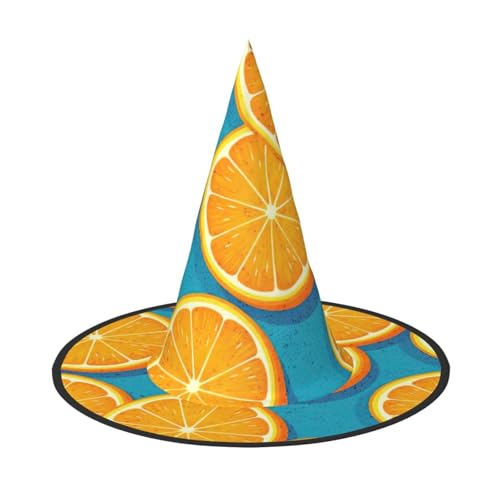 1PC Halloween Hut - Frische Orange Obst Druck Hexen Dekor Party Hexe Kostüm Spitze Horn Kappe Festliches Geschenk 1PC Halloween Hut - Frische Orange Obst Druck Hexen Dekor Party Hexe Kostüm Spitze Horn Kappe Festliches Geschenk von CPyuqw