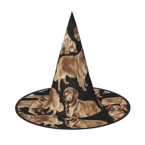 1PC Halloween Hut - Golden Retrievers Print Hexen Dekor Party Hexe Kostüm Spitze Horn Kappe Festliches Geschenk 1PC Halloween Hut - Golden Retrievers Print Hexen Dekor Party Hexe Kostüm Spitze Horn Kappe Festliches Geschenk von CPyuqw
