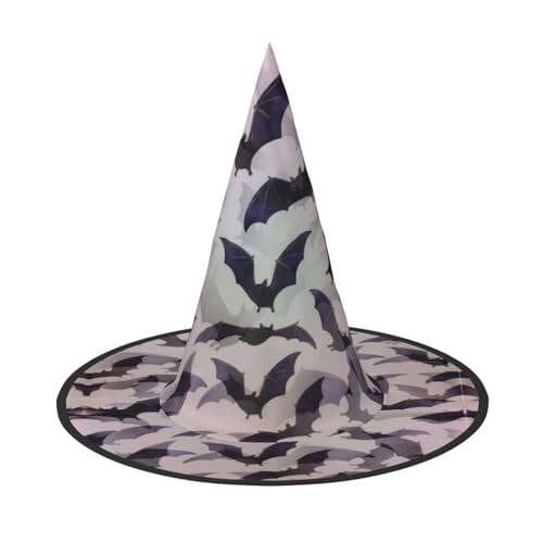 1PC Halloween Hut - Halloween Fledermäuse Grau Druck Hexen Dekor Party Hexe Kostüm Spitze Horn Kappe Festliches Geschenk 1PC Halloween Hut - Halloween Fledermäuse Grau Druck Hexen Dekor Party Hexe Kostüm Spitze Horn Kappe Festliches Geschenk von CPyuqw