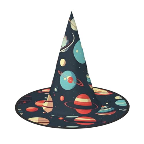 1PC Halloween Hut - Weltraum Planet Druck Hexen Dekor Party Hexe Kostüm Spitze Horn Kappe Festliches Geschenk 1PC Halloween Hut - Weltraum Planet Druck Hexen Dekor Party Hexe Kostüm Spitze Horn Kappe Festliches Geschenk von CPyuqw