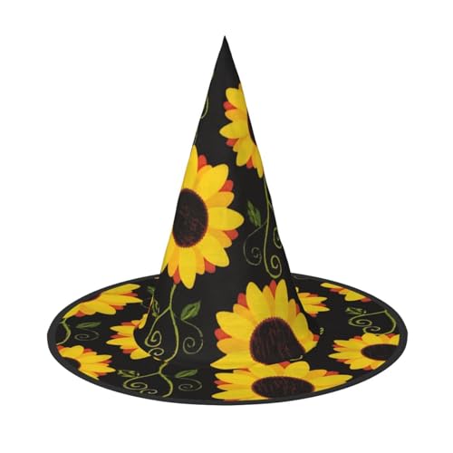 2 Stück Halloween-Hut – Blumen-Sonnenblumen-Druck, Hexendekoration, Party, Hexenkostüm, spitze Hornkappe, festliches Geschenk 2 Stück Halloween-Hut – Blumen-Sonnenblumen-Druck, Hexendekoration, Party, Hexenkostüm, spitze Hornkappe, festliches Geschenk von CPyuqw