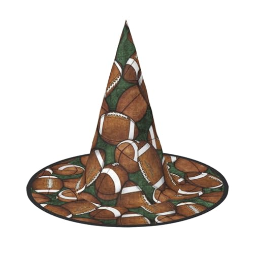 2 Stück Halloween-Hut – Fußball grün bedruckt Hexen Dekor Party Hexenkostüm, spitze Hornkappe, festliches Geschenk 2 Stück Halloween-Hut – Fußball grün bedruckt Hexen Dekor Party Hexenkostüm, spitze Hornkappe, festliches Geschenk von CPyuqw