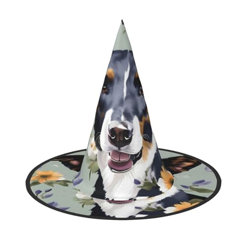 2 Stück Halloween-Hut – Hunde-Blumen-Druck, Hexendekoration, Party, Hexenkostüm, spitze Hornkappe, festliches Geschenk 2 Stück Halloween-Hut – Hunde-Blumen-Druck, Hexendekoration, Party, Hexenkostüm, spitze Hornkappe, festliches Geschenk von CPyuqw