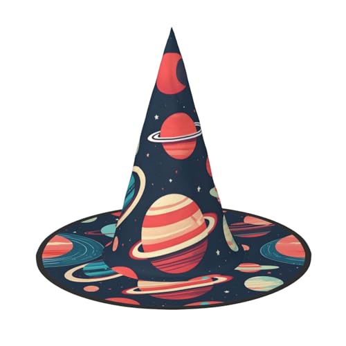 2 Stück Halloween-Hut – Weltraumplaneten Druck Hexen Dekor Party Hexenkostüm, spitze Hornkappe, festliches Geschenk 2 Stück Halloween-Hut – Weltraumplaneten Druck Hexen Dekor Party Hexenkostüm, spitze Hornkappe, festliches Geschenk von CPyuqw