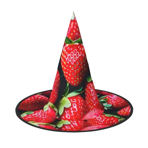 2 Stück Halloween-Hut – frische Erdbeer-Druck, Hexendekoration, Party, Hexenkostüm, spitze Hornkappe, festliches Geschenk 2 Stück Halloween-Hut – frische Erdbeer-Druck, Hexendekoration, Party, Hexenkostüm, spitze Hornkappe, festliches Geschenk von CPyuqw