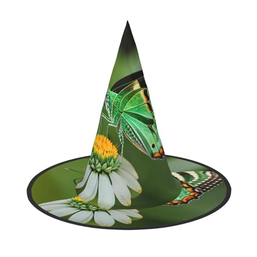 2 Stück Halloween-Hut – grünes Blatt, buntes Schmetterlings-Druck, Hexendekoration, Party, Hexenkostüm, spitze Hornkappe, festliches Geschenk 2 Stück Halloween-Hut – grünes Blatt, buntes Schmetterlings-Druck, Hexendekoration, Party, Hexenkostüm, spitze Hornkappe, festliches Geschenk von CPyuqw