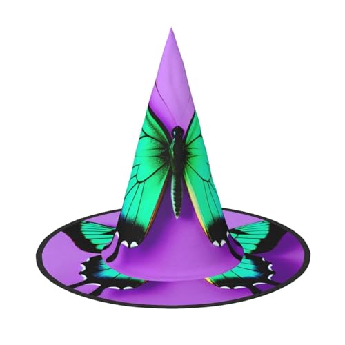 2 Stück Halloween-Hut – lila süßer Schmetterlingsdruck Druck Hexen Dekor Party Hexenkostüm, spitze Hornkappe, festliches Geschenk 2 Stück Halloween-Hut – lila süßer Schmetterlingsdruck Druck Hexen Dekor Party Hexenkostüm, spitze Hornkappe, festliches Geschenk von CPyuqw