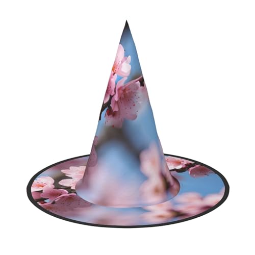 2 Stück Halloween-Hut – schöne Kirschblüten Druck Hexen Dekor Party Hexenkostüm, spitze Hornkappe, festliches Geschenk von CPyuqw